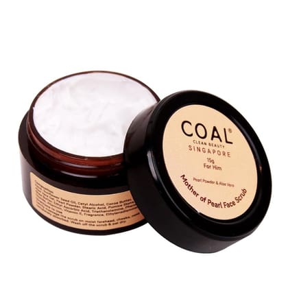 COAL Clean Beauty Mother of Pearl Face Scrub with Powder & Aloe Vera | Exfoliates Removes Dead Skin Renews Men All Types COAL Clean Beauty Mother of Pearl Face Scrub with Powder & Aloe Vera | Exfoliates Removes Dead Skin Renews Men All Types