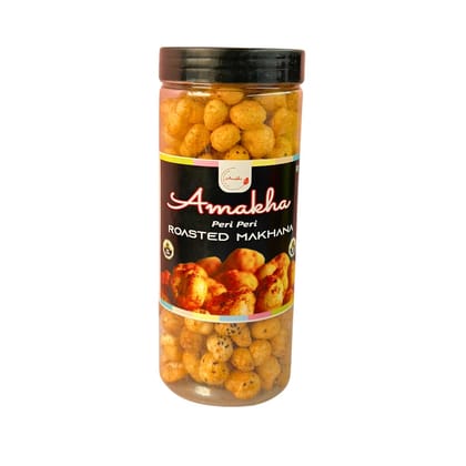 Amakha Roasted Flavoured Makhana Peri-Peri Flavour 140gms Jar Amakha Roasted Flavoured Makhana Peri-Peri Flavour 140gms Jar