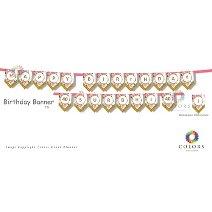 Colors Party Supplies Happy Birthday DIY Party Kit [Floral Peach-40th]