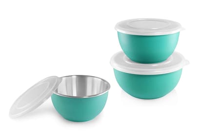 Koko Microwave Bowl with Lid Set of 3 Pcs. (Green)