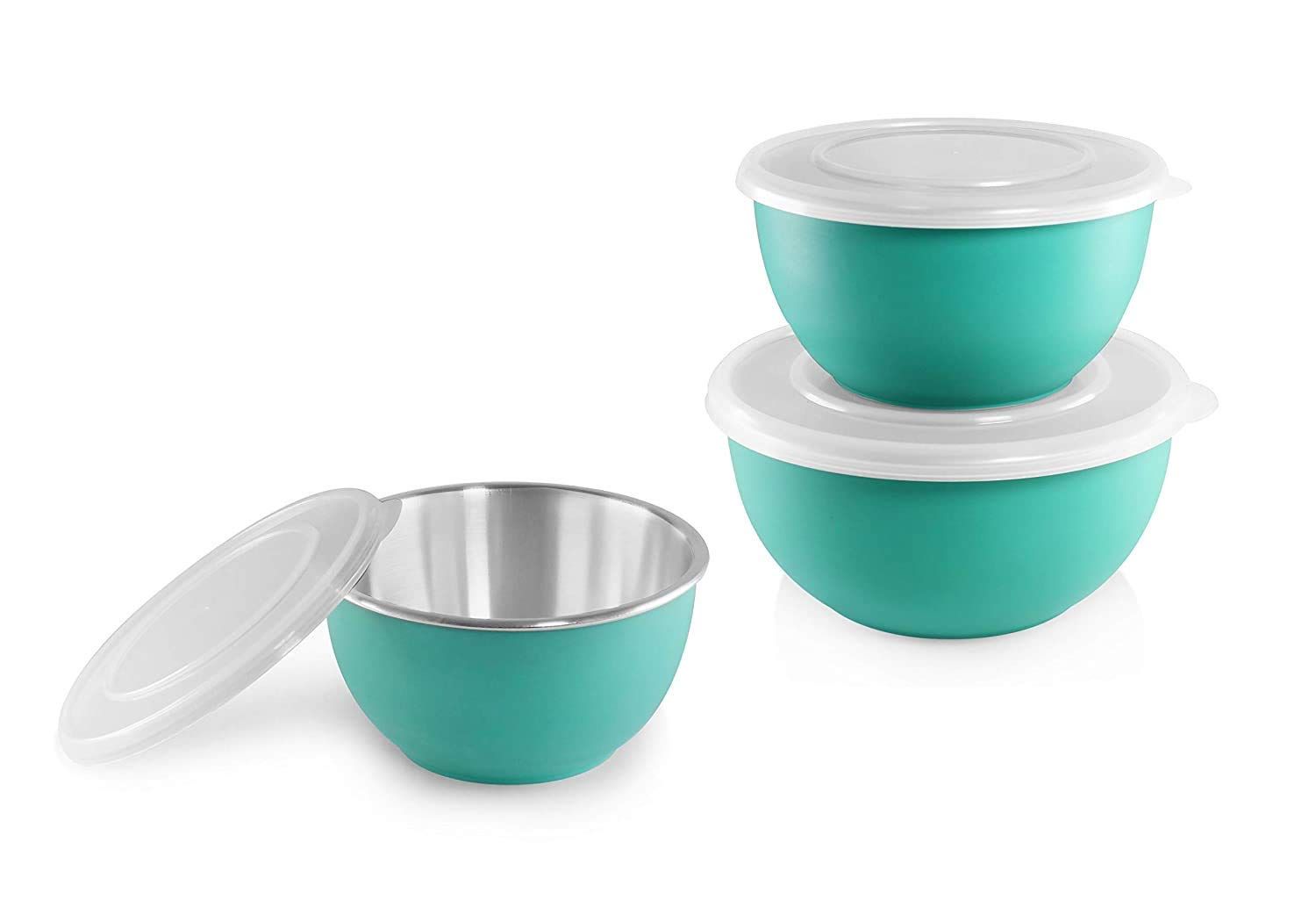 Koko Microwave Bowl with Lid Set of 3 Pcs. (Green)