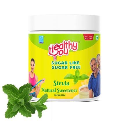 Healthy You Sugar Free Stevia | Diet and Health Management | Low Calorie | 100% Natural Sweetener| 200gm Healthy You Sugar Free Stevia | Diet and Health Management | Low Calorie | 100% Natural Sweetener| 200gm