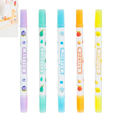 KTRS ENTERPRISE Marker Pen dual ended Set Highlighter Pen For colorful office student marker highlighter pen