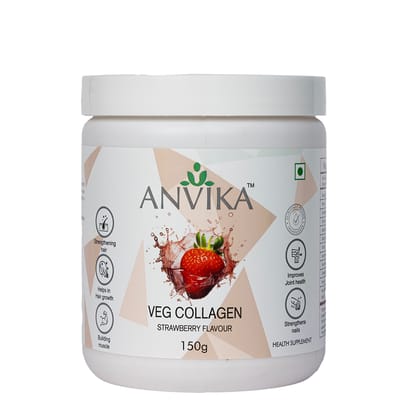 Anvika Veg Collagen: Strawberry-Flavored Vegan Collagen Peptides for Skin Anvika Veg Collagen: Strawberry-Flavored Vegan Collagen Peptides for Skin