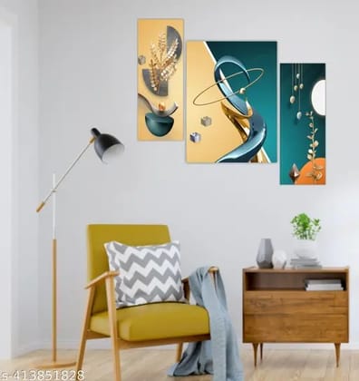 Aastha packers, Set Of 3 Digital Wall Painting Scenery For Living Room , Home Decor , Hall , Bedroom ,Office , Drawing Room (12 x 18 INCHES).