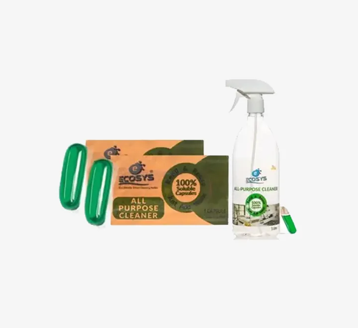 Ecosys Kitchen + Utensil Cleaner Capsule pack of 2 pkt with Herbal fragrance | Degreaser | 2-in-1 action formula