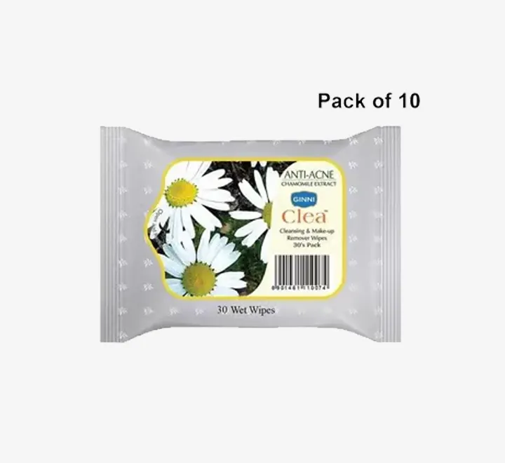 Clea Cleansing & Makeup Remover Wet Wipes (10 Wipes Per Pack)(Pack of 10)(Aloevera Flavour)