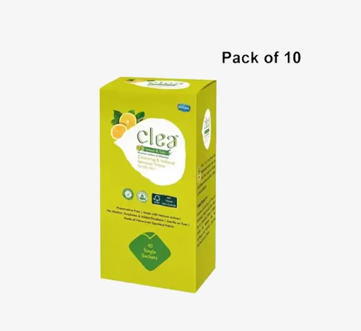 Clea Refreshing Wet Wipes (8 Wipes Per Pack) Pack of 10 Pcs