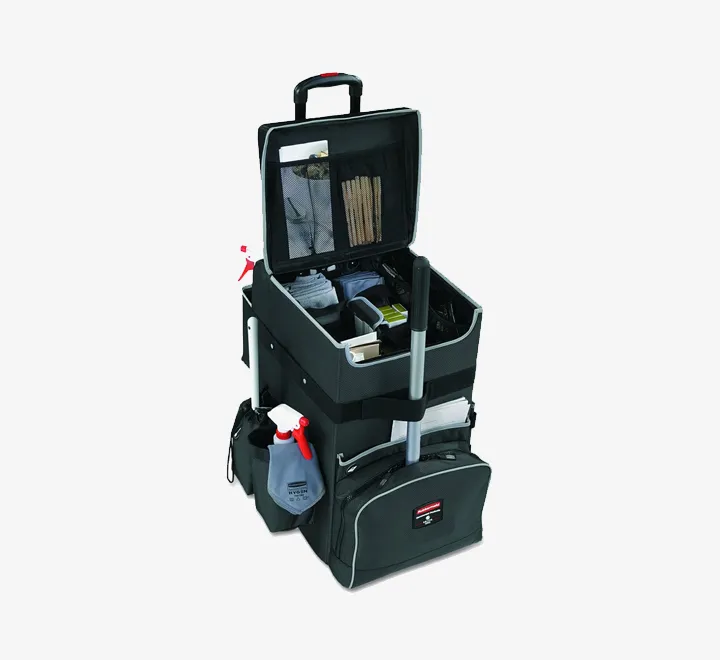 Rubbermaid Commercial Products Executive Janitorial Housekeeping Quick Cart, Small,Dark Gray