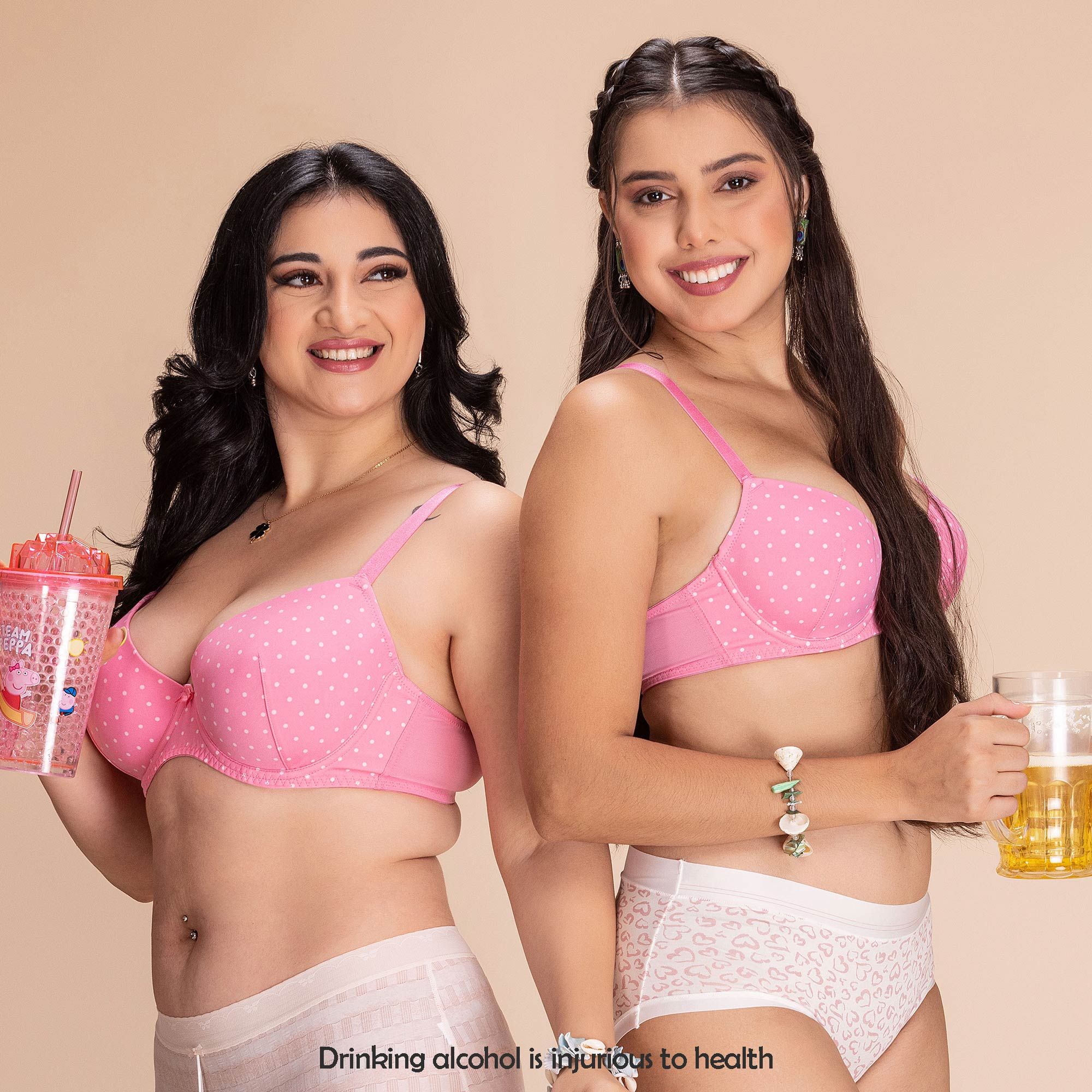 Pink Polka Full Coverage T-Shirt Bra
