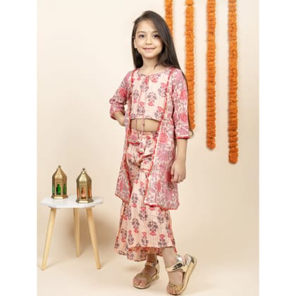 Bebe Unicorn Casual & Trendy Kids Wear Round Neck Three Quarter Sleeves Button on Back Shrug Type Kurta and Sharara Set of Top & Bottom for Girls Bebe Unicorn Casual & Trendy Kids Wear Round Neck Three Quarter Sleeves Button on Back Shrug Type Kurta and Sharara Set of Top & Bottom for Girls