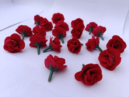 Red Small Rose artificial flowers for decorating purposes like Home Decor, Living Room Decor or any Decorating Purposes and DIY Crafting. (Pack of 25) (fabric)