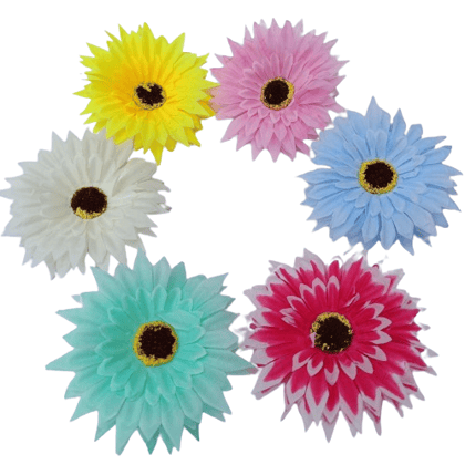Artificial Gerbera Daisy Flowers with Stems, Artificial flowers for flower pots, Vase, Home Decor, Room Decor, Wreath Decor or any Decorating Purposes and DIY Crafts. (Pack of 6)