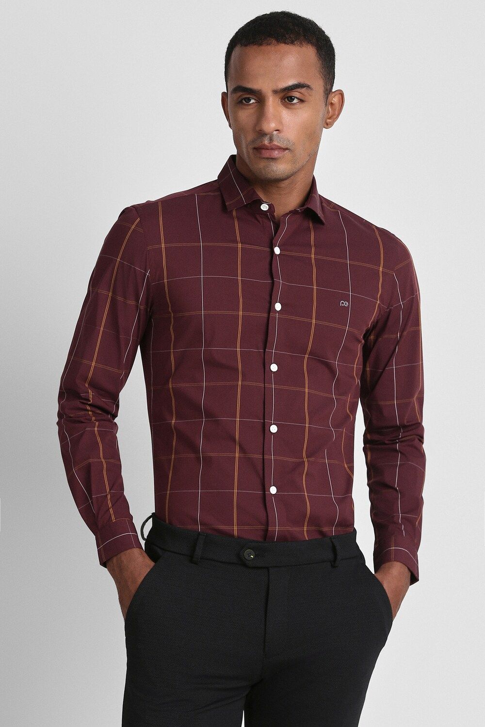 Men Maroon Super Slim Fit Formal Full Sleeves Formal Shirt