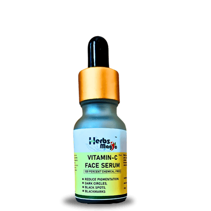 Herbs Magic Vitamin C Face Serum For Glowing Skin | Non Irritating Formula | For Dull Skin | With Niacinamide | Beginner Friendly, For All Skin Types | Men & Women l 100% Natural (15 ml)