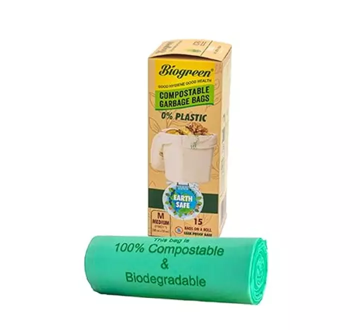 Biogreen Garbage Bag |15 Bags in each Roll | Compostable Garbage Bag | Earth Safe