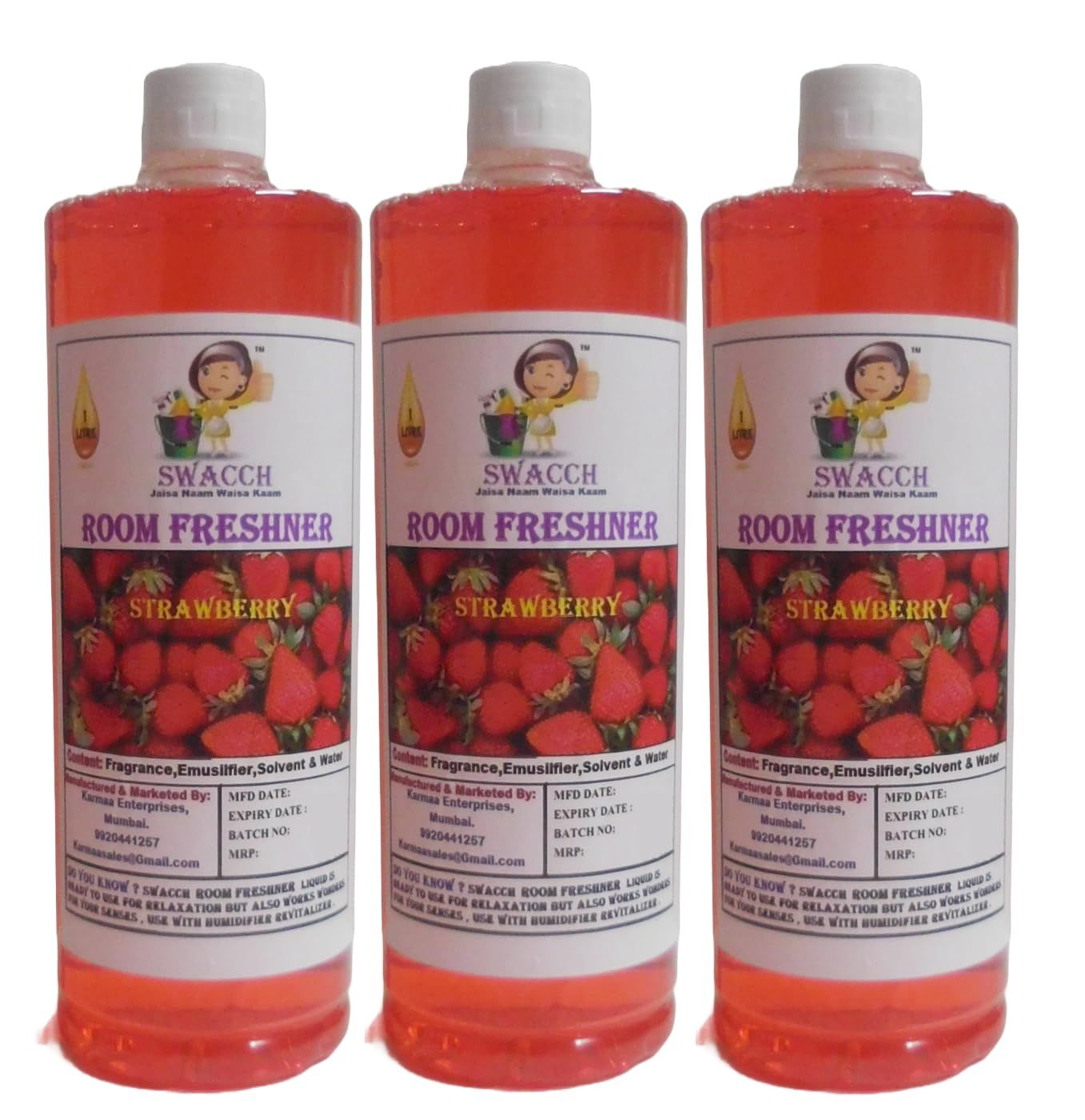 Swacch Room Freshner (1 Litre) (Pack of 3) Strawberry