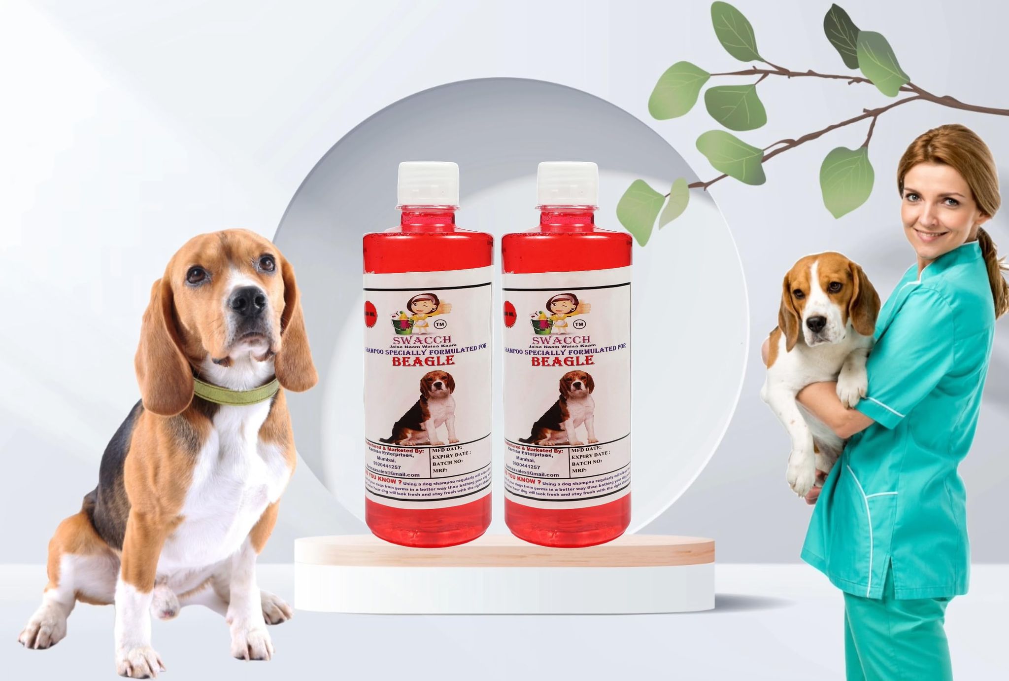 Swacch Shampoo Specially Formulated for Beagle (500ml) (Pack of 2) Jasmine