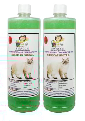 Swacch Shampoo Formulated for American Bobtail (1 Litre) (Combo Pack of 2) Neem Alovera
