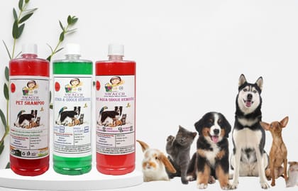 Swacch Shampoo (Strawberry) + Deodorizer (Mogra) + Stain Remover (Rose) 1 Litre Each