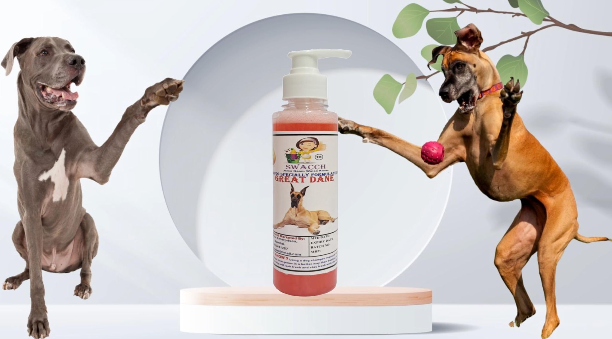 SWACCH Premium Shampoo for Great DANE (200ML) Strawberry