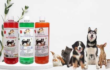 Swacch Pet Shampoo (Jasmine) + Deodorizer (Orange) + Stain Remover (Mogra) (1 Litre) (Combo Pack of 3)