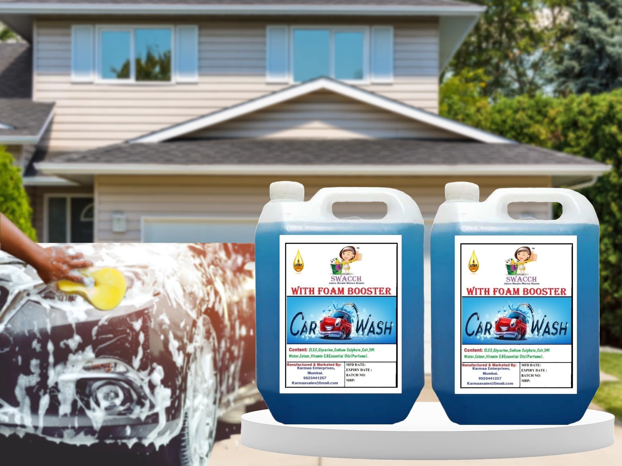 SWACCH CAR WASH WITH FOAM BOOSTER (5 LITRE) (PACK OF 2)