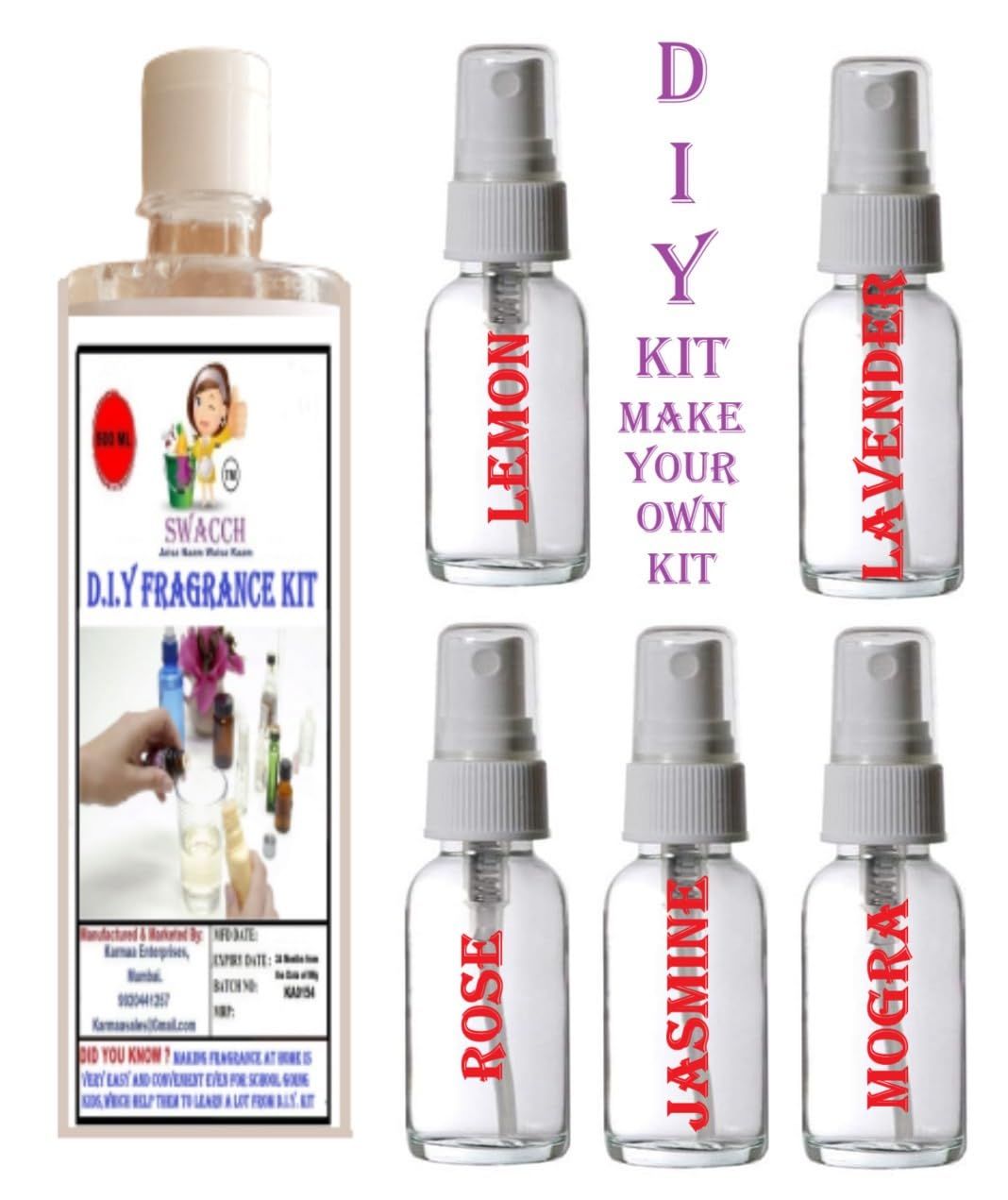 D.I.Y Fragrance Making Kit Water Soluble Essential Oils (Makes 50 Litre)