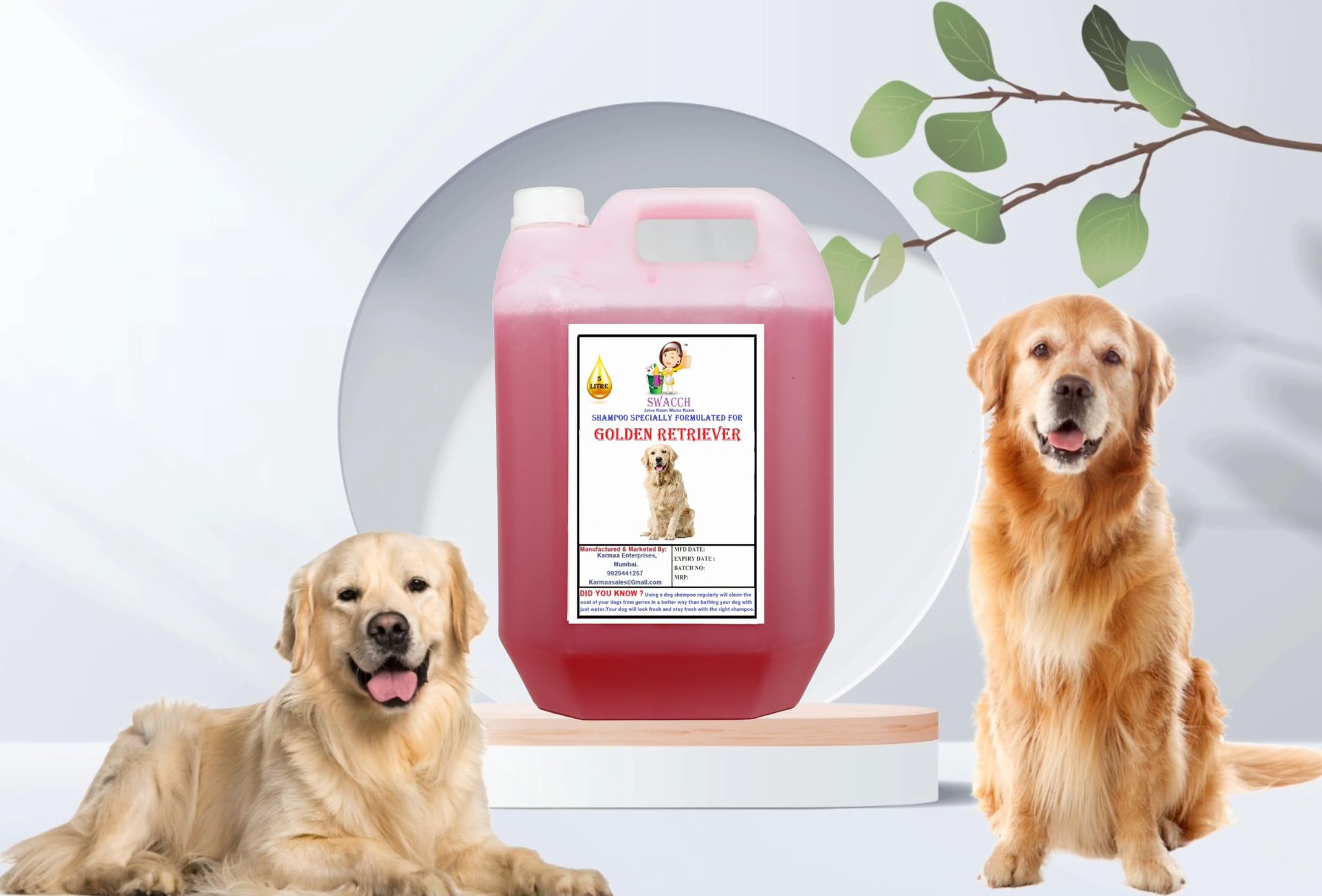Swacch Shampoo Specially Formulated for Golden Retriever (5 Litre) Jasmine