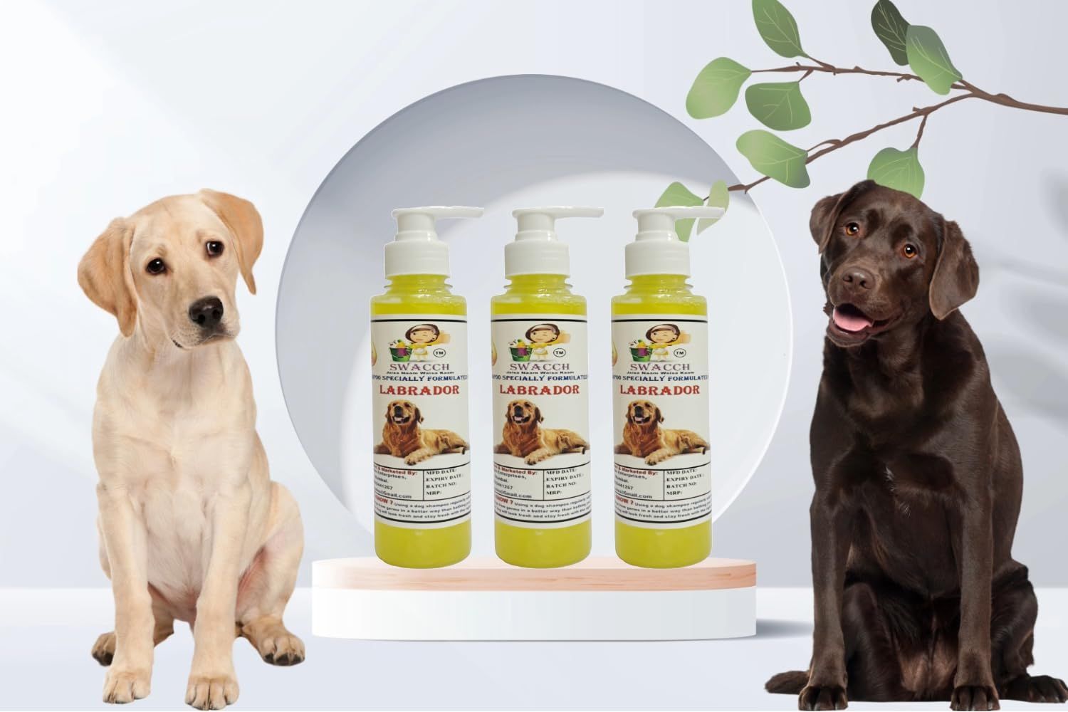 SWACCH Premium Shampoo for Labrador (200ML) (Pack of 3) Lemon