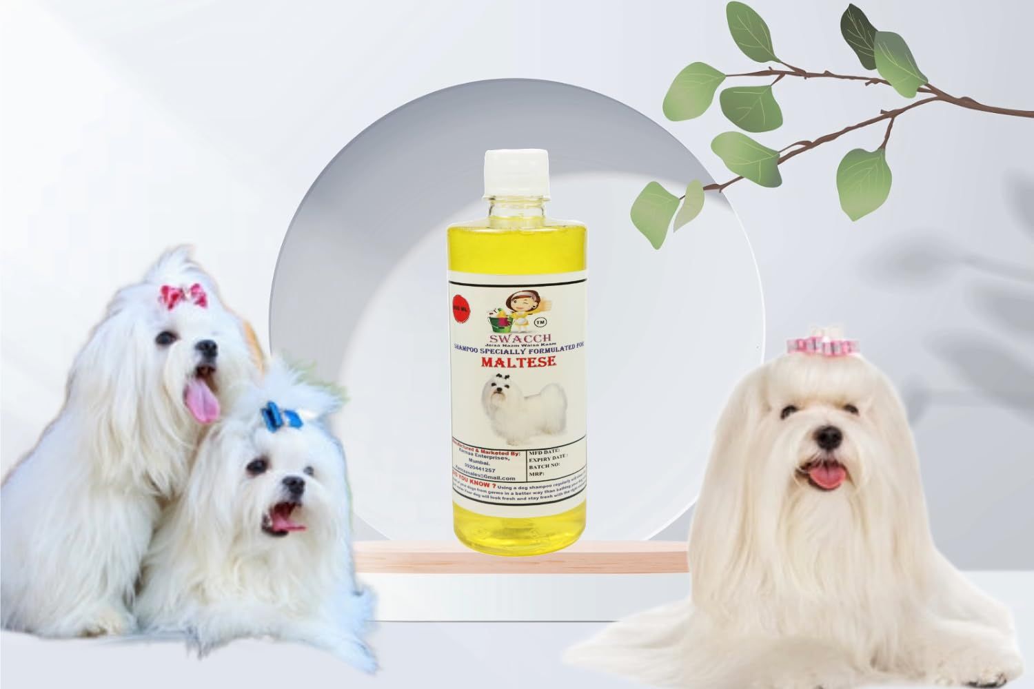 Swacch Shampoo Specially Formualted for Maltese (500ML) Lemon