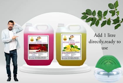 Swacch Diffuser Aroma Liquid (5 Litre) (pack of 2) Rose & Lemon Swacch Diffuser Aroma Liquid (5 Litre) (pack of 2) Rose & Lemon
