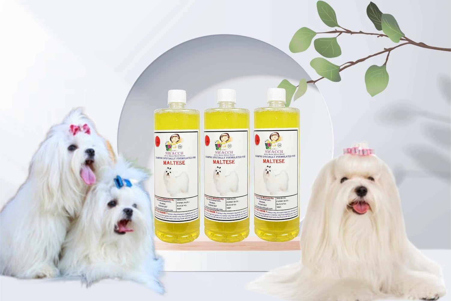 Swacch Shampoo Specially Formulated for Maltese (1 Litre) (Combo Pack of 3) Lemon