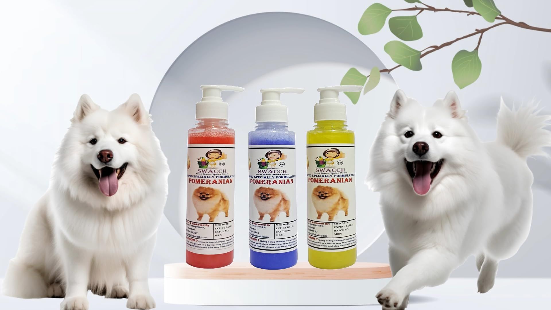 SWACCH Premium Shampoo for Pomeranian (200ML) (Combo Pack of 3) Strawberry, Lavender & Lemon