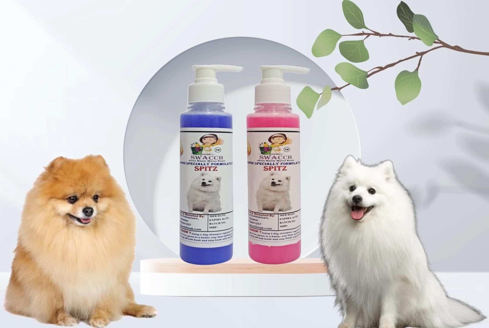 SWACCH Premium Shampoo for Spitz (200ML) ((Pack of 2) Lavender, Rose