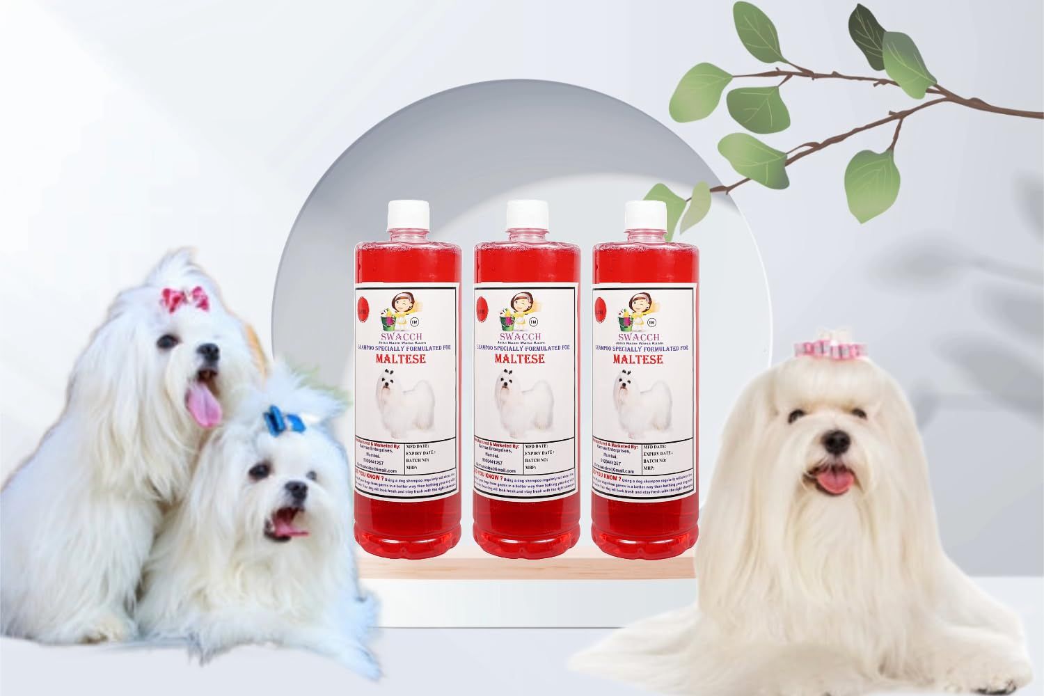 Shampoo Specially Formulated for Maltese (1 Litre) (Combo Pack of 3) Jasmine