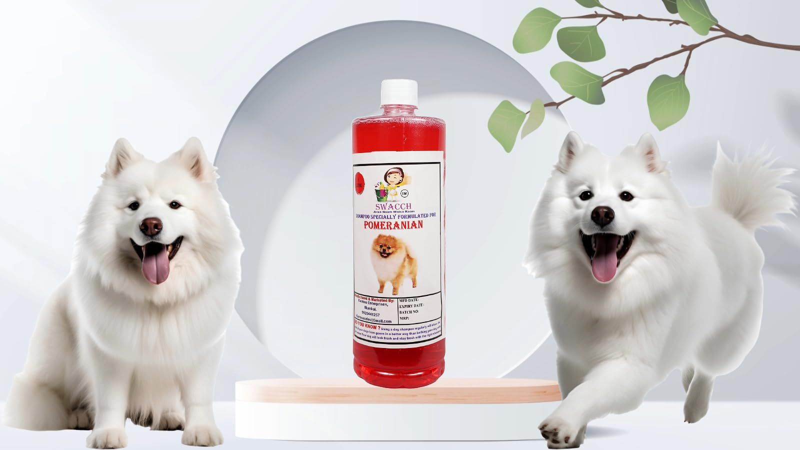 Swacch Shampoo Specially Formulated for Pomeranian (1 Litre) Jasmine
