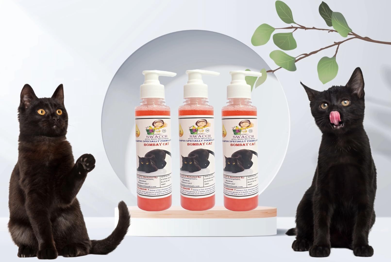 SWACCH Premium Shampoo for Bombay CAT (200ML) (Pack of 3) Jasmine