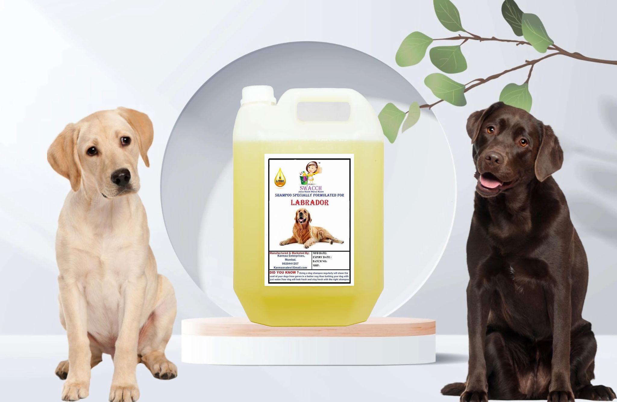 SWACCH Shampoo Specially FORMULATED for Labrador (5 Litre) Lemon