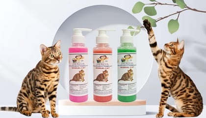 SWACCH Premium Shampoo for Bengal CAT (200ML) (Pack of 3) Rose, Jasmine & NEEM ALOVERA