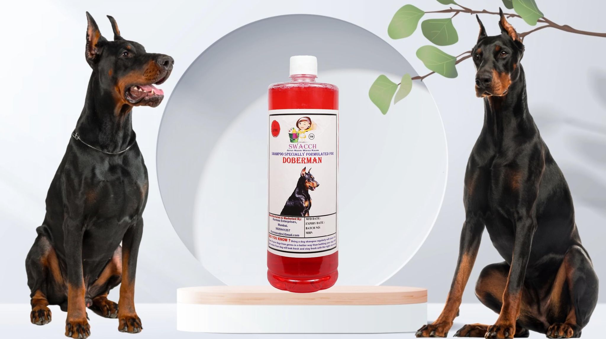Swacch Shampoo Specially Formulated for Doberman (1 Litre) Jasmine