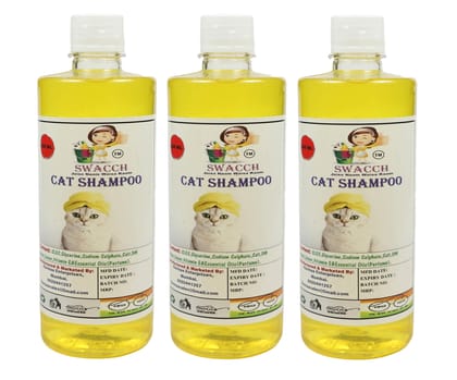 SWACCH CAT Shampoo (500ML) (Combo Pack of 3) Lemon
