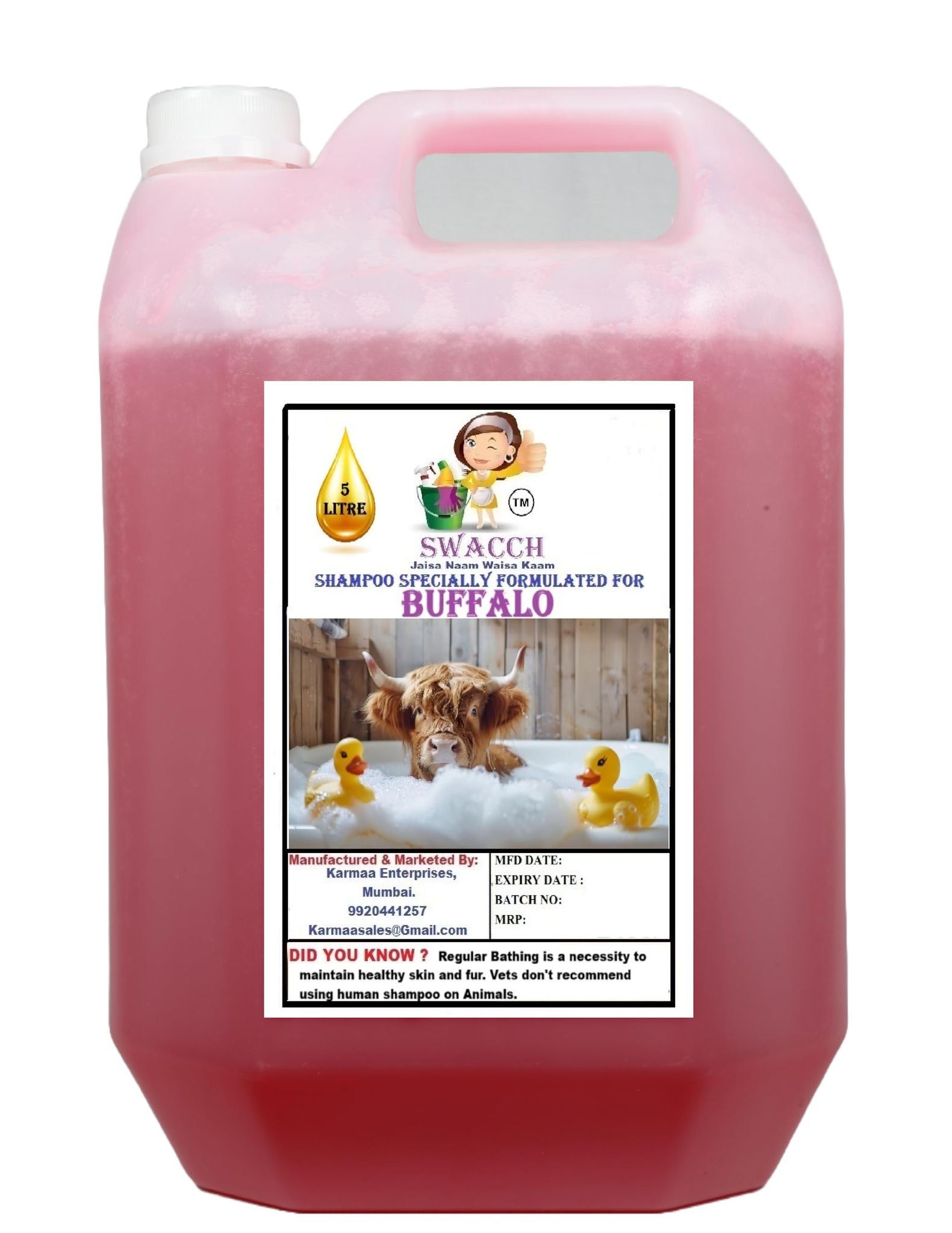 Swacch Shampoo Specially Formulated for Buffalo (5 Litre) Jasmine