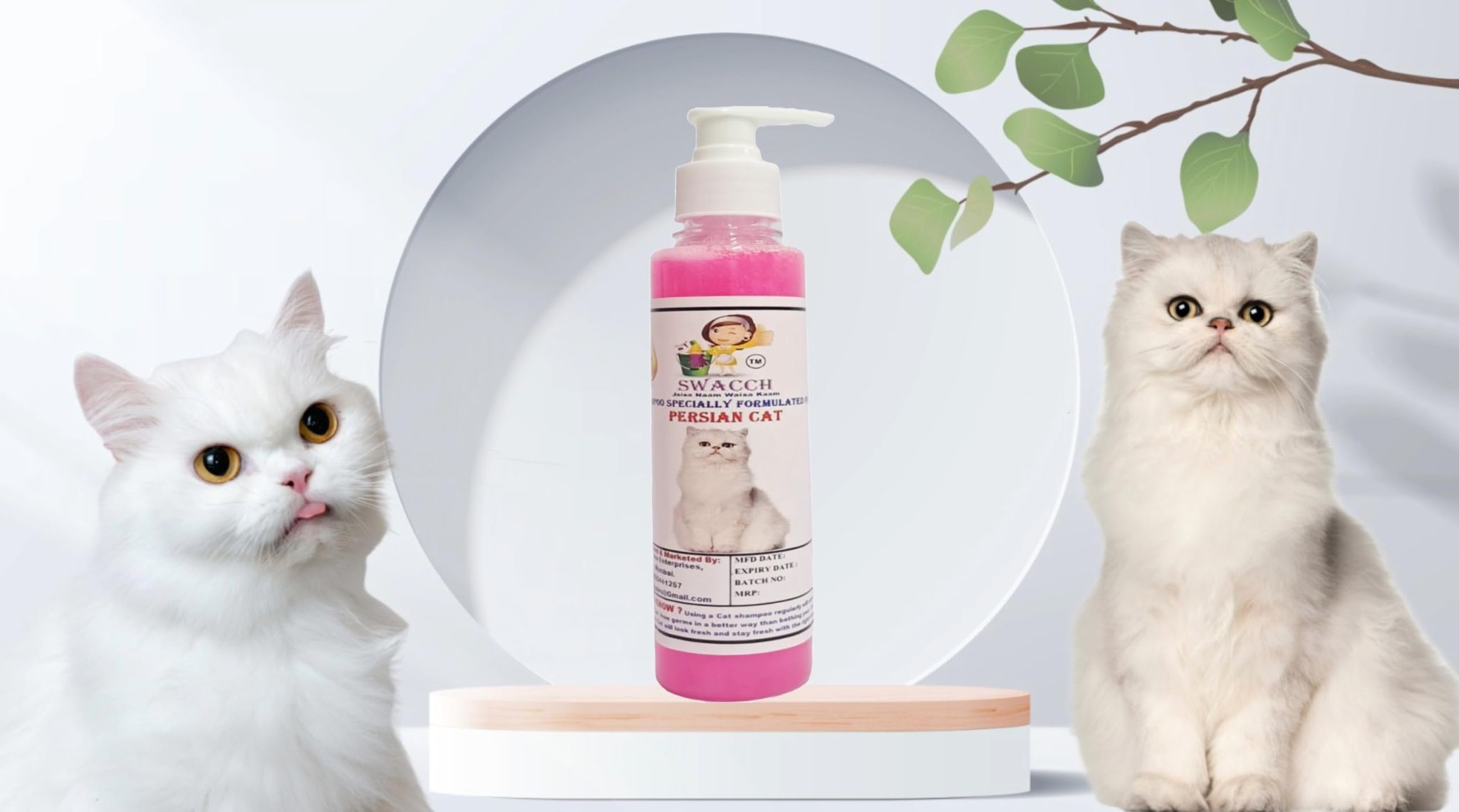 SWACCH Premium Shampoo for Persian CAT (200ML) Rose