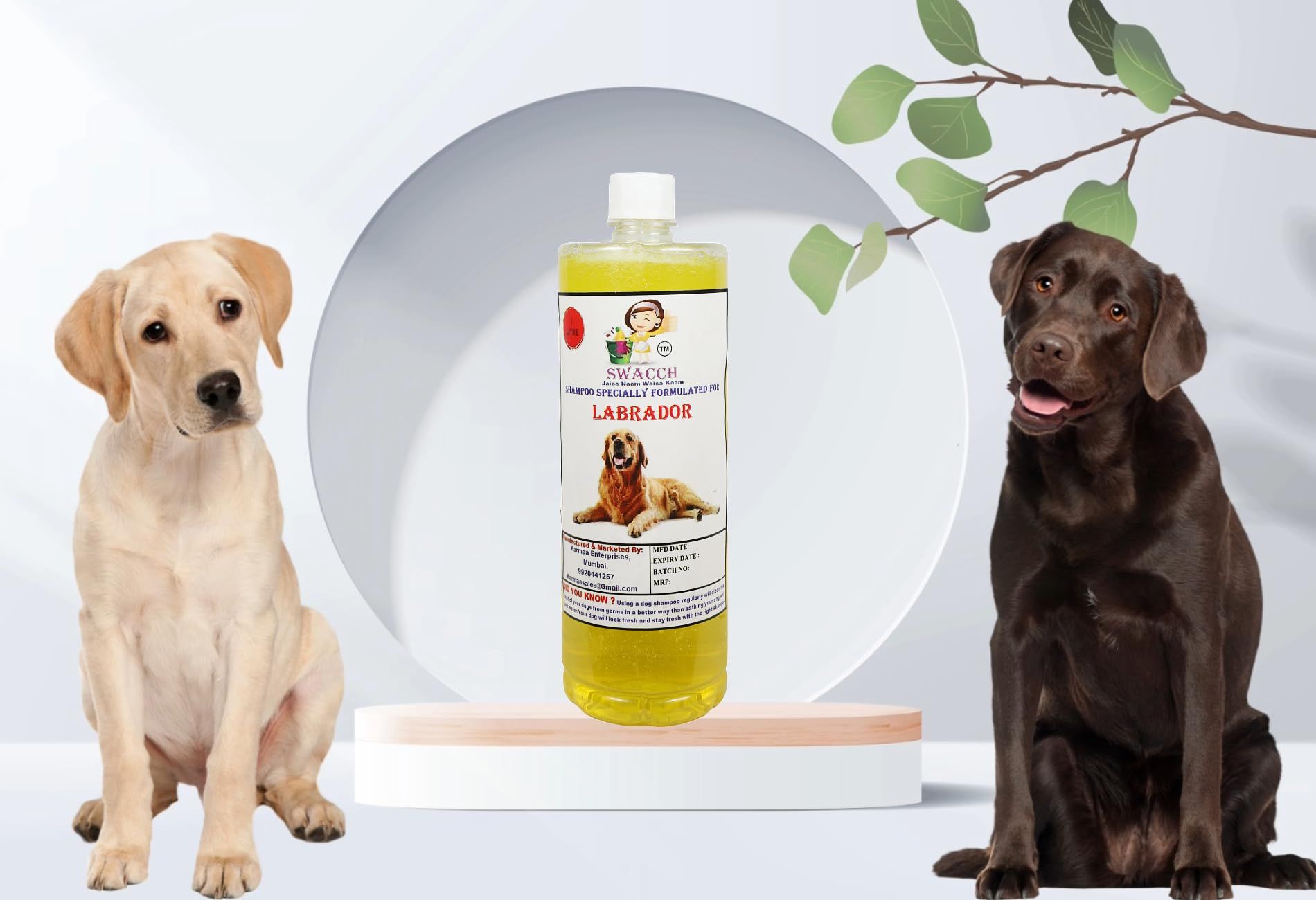 Swacch Shampoo Specially Formulated for Labrador (1 Litre) Lemon