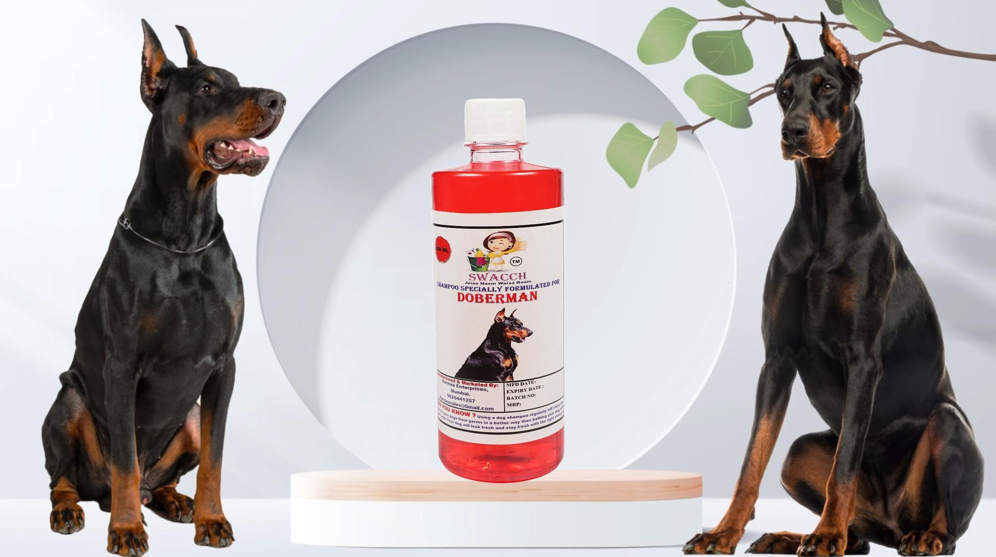 SWACCH Shampoo Specially FORMULATED for Doberman (500ML) Jasmine