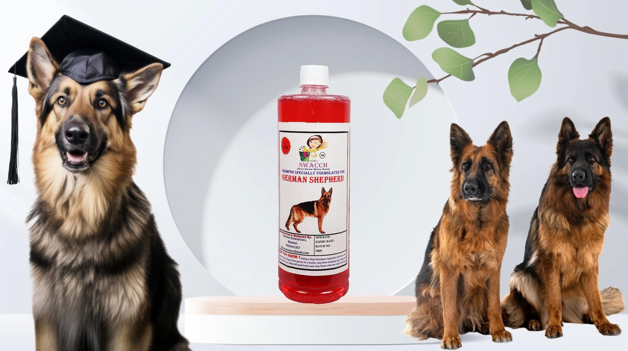 Swacch Shampoo Specially Formulated for German Shepherd (1 Litre) Jasmine