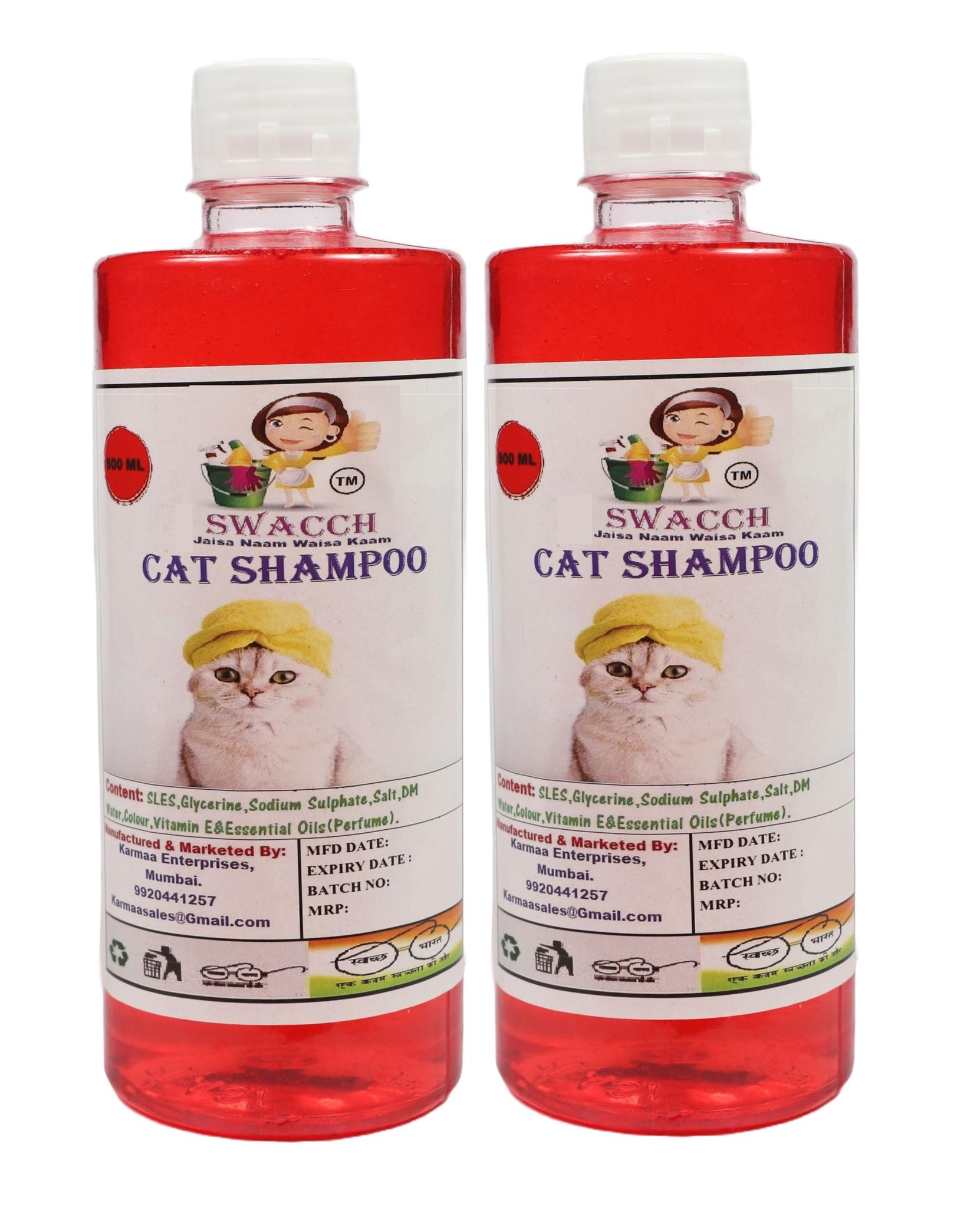 SWACCH Cat Shampoo (500ML) (Pack of 2) Jasmine