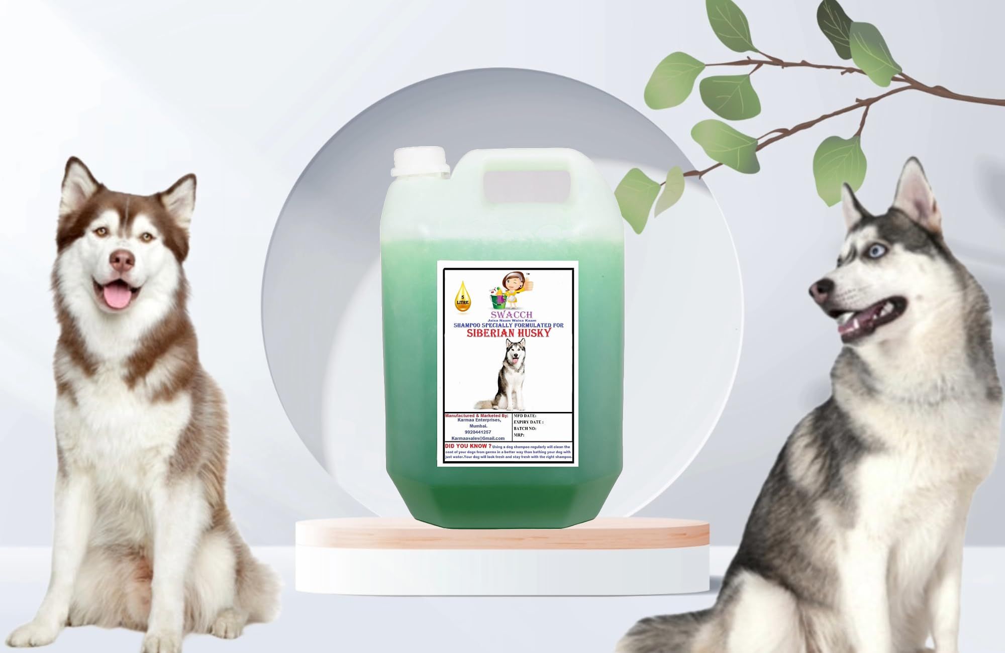Swacch Shampoo Specially Formulated for Siberian Husky (5 Litre) Neem Alovera