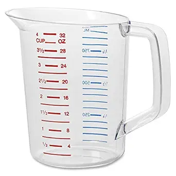 Rubbermaid FG321600CLR Clear Measuring Cup 1 Qt